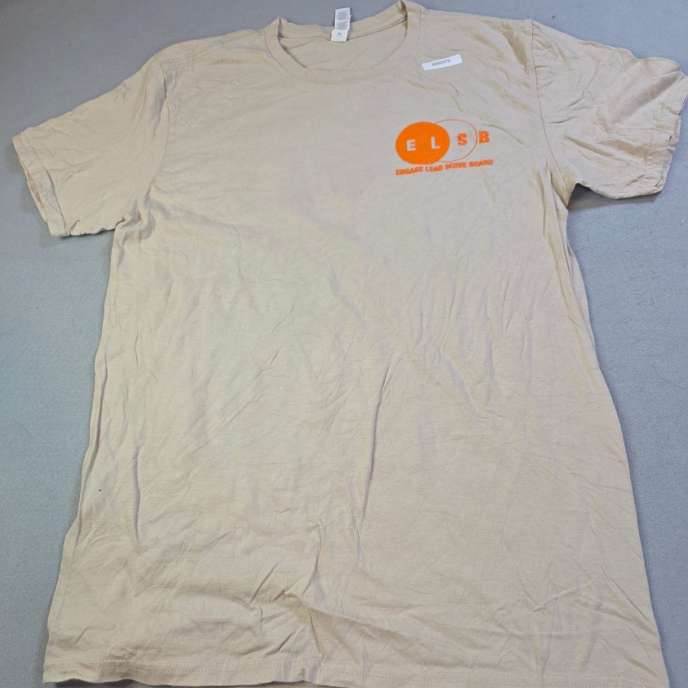 Threadfast ELSB Engage Lead Serve Board Graphic Tee Tan Mens Medium Distressed